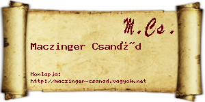 Maczinger Csanád névjegykártya